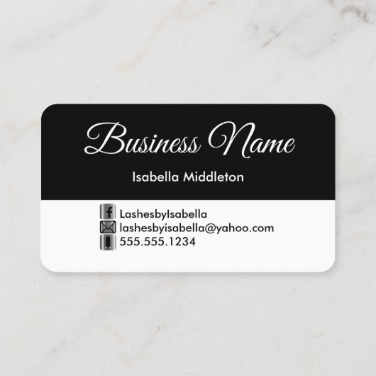 Eyelashes - Hot Pink Glitter Visitekaartje (Achterkant)