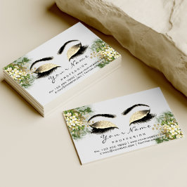 Eyelashes Instructies voor Aftercare Floral Mint W Visitekaartje