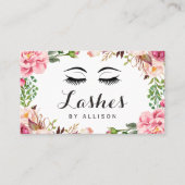 Eyelashes Makeup Artist Romantic Floral Wrapping Visitekaartje (Voorkant)