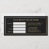 Eyelashes Makeup Gift Certificate Gold B&W Stripes (Achterkant)