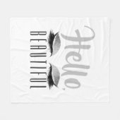 Eyelashes Makeup Hallo Beauful Black en White Fleece Deken (Voorkant (Horizontaal))