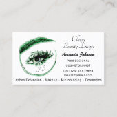 Eyelashes Makeup Microblade Logo Qr Code Regelboog Visitekaartje (Voorkant)