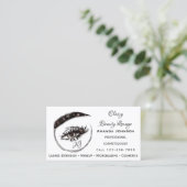 Eyelashes Makeup Microblade Logo QrCode Brown Visitekaartje (Staand voorkant)