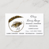 Eyelashes Makeup Microblade Logo QrCode Gold Heart Visitekaartje (Voorkant)