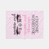 Eyelashes Makeup Roze Girly Quote Fleece Deken (Voorkant (Horizontaal))