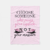 Eyelashes Makeup Roze Girly Quote Fleece Deken (Voorkant)