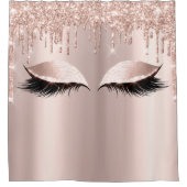 Eyelashes Makeup Spark Roos Girly Drift Douchegordijn (Voorkant)