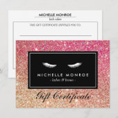 Eyelashes met een Rood/Bronze Glitter Cadeaucertif (Voorkant / Achterkant)