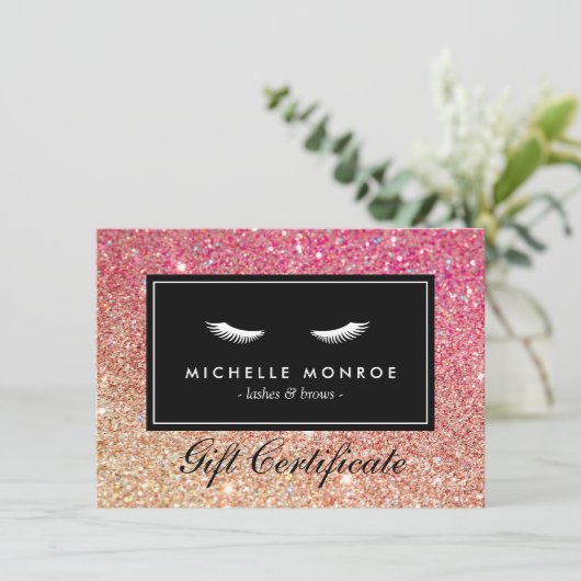Eyelashes met een Rood/Bronze Glitter Cadeaucertif (Staand voorkant)