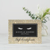 Eyelashes met Gold Glitter Gift Certificate (Staand voorkant)