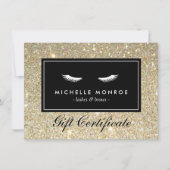Eyelashes met Gold Glitter Gift Certificate (Voorkant)