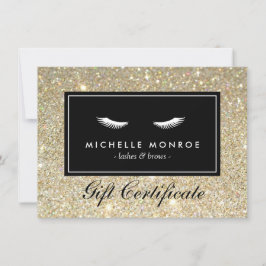 Eyelashes met Gold Glitter Gift Certificate
