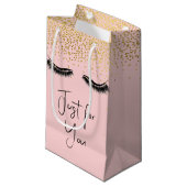 Eyelashes met Gold Glitter Klein Cadeauzakje (Voorkant Gekanteld)