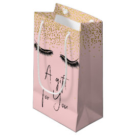Eyelashes met Gold Glitter Klein Cadeauzakje