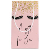 Eyelashes met Gold Glitter Klein Cadeauzakje (Voorkant)