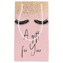 Eyelashes met Gold Glitter Klein Cadeauzakje