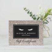 Eyelashes met Silver Glitter Gift Certificate (Staand voorkant)