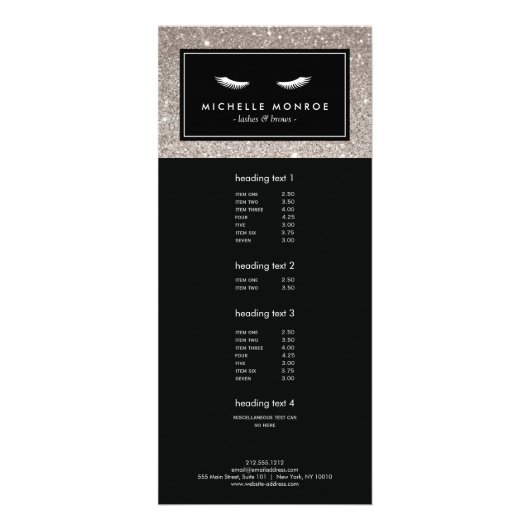 Eyelashes met Silver Glitter Reclamekaart (Voorkant)