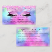 Eyelashes Nazorg Instructies Roos Roze schijven Visitekaartje (Voorkant / Achterkant)