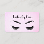 Eyelashes op roze visitekaartje (Voorkant)