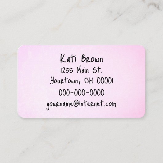 Eyelashes op roze visitekaartje (Achterkant)