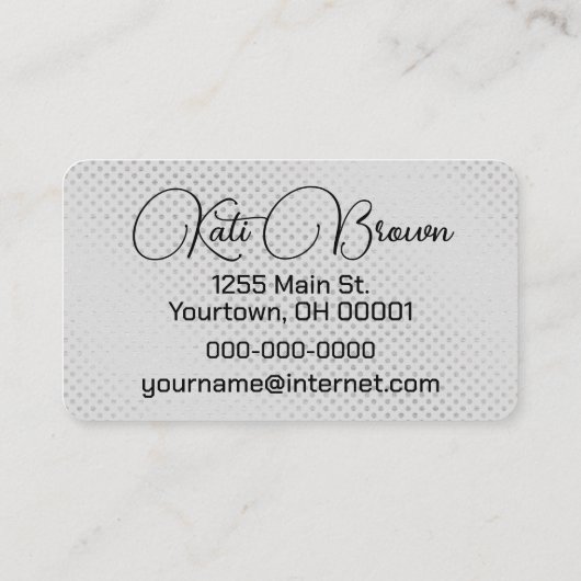 Eyelashes op zilveren Stippen Visitekaartje (Achterkant)