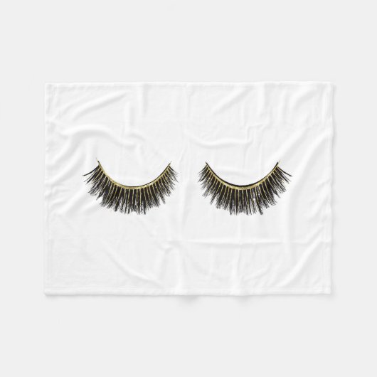 Eyelashes printlashes fleece deken (Voorkant (Horizontaal))