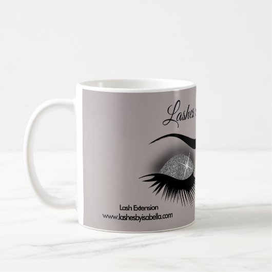 Eyelashes - Smokey Grey SIlver Koffiemok (Links)