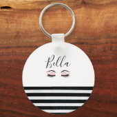 Eyelashes van gepersonaliseerde meisjes sleutelhanger (Voorkant)