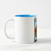 Eyemouth, Berwickshire Scotland visprint. Tweekleurige Koffiemok (Links)