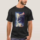 Eyepatch Cat Kat Pet Animal Cyborg Robot T-shirt (Voorkant)