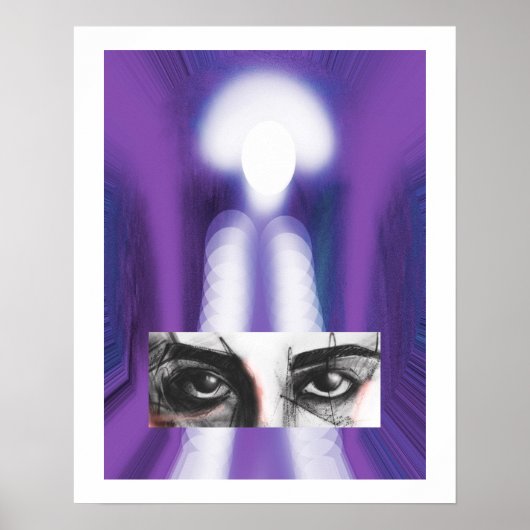 Eyes art paars poster (Voorkant)