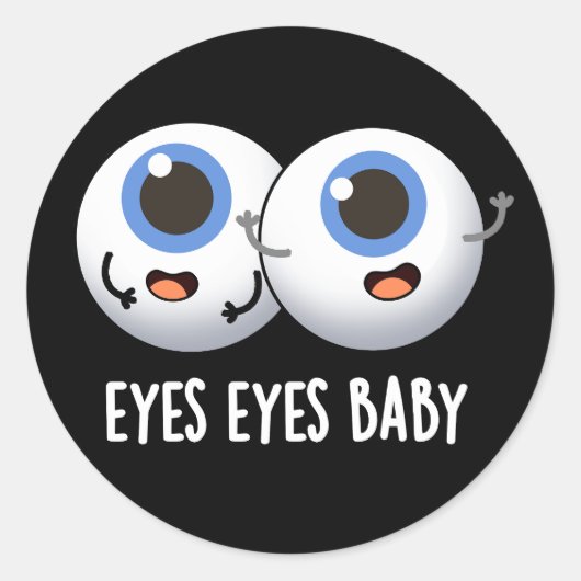 Eyes Baby Funny Ice Eyeballs Pun Ronde Sticker (Voorkant)