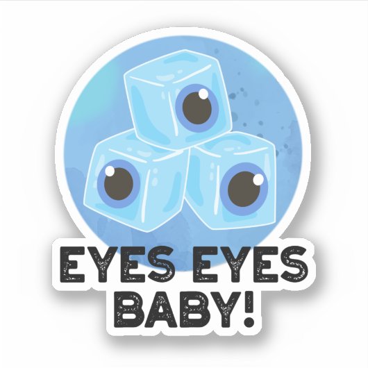 Eyes Baby Funny Ice Eyeballs Pun Sticker (Voorkant)