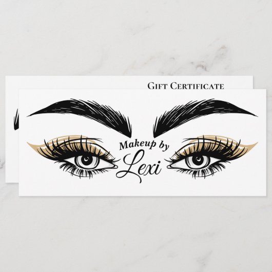  Eyes Beauty Salon Lashes Cadeaubon Kaart (Voorkant / Achterkant)