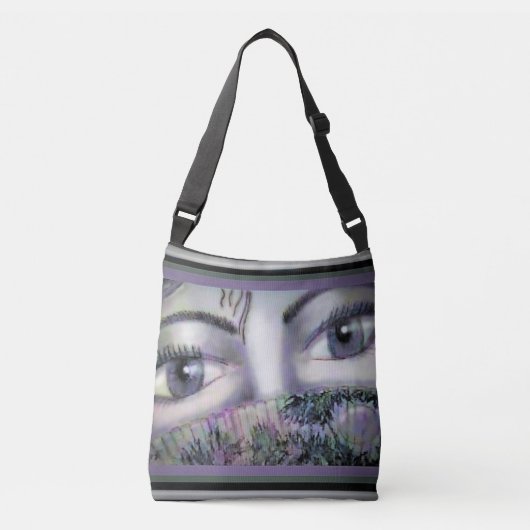 Eyes Behind Oriental Fan Crossbody Tas (Voorkant)