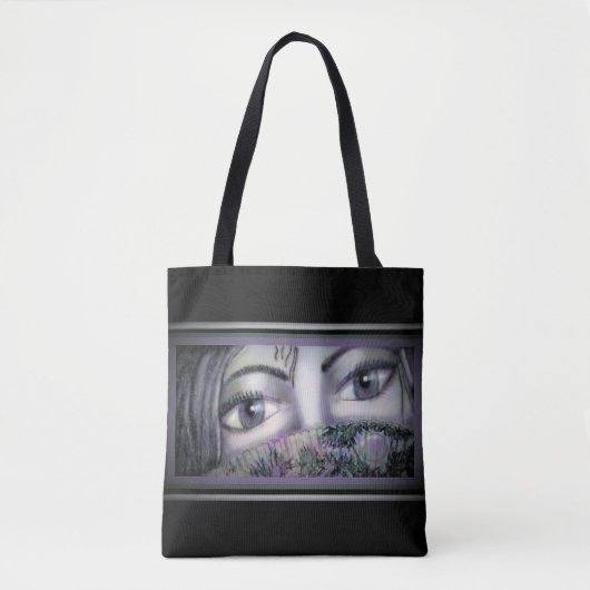 Eyes Behind Oriental Fan Tote Bag (Voorkant)
