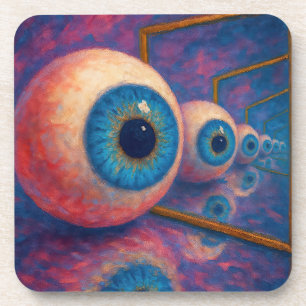 "Eyes Beyond Forever" - Een surrealistisch portret Bier Onderzetter