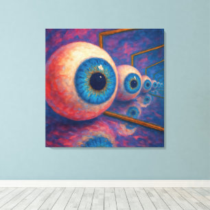"Eyes Beyond Forever" - Een surrealistisch portret Canvas Afdruk