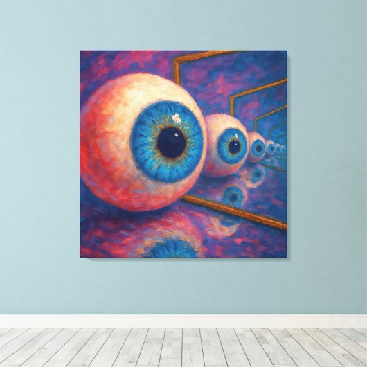 "Eyes Beyond Forever" - Een surrealistisch portret Canvas Afdruk (Insitu (Houten vloer))