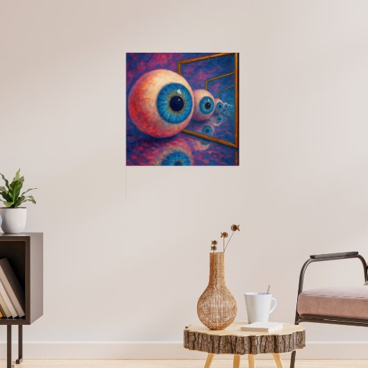 "Eyes Beyond Forever" - Een surrealistisch portret Poster (Woonkamer 3)