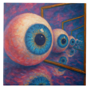 "Eyes Beyond Forever" - Een surrealistisch portret Tegeltje