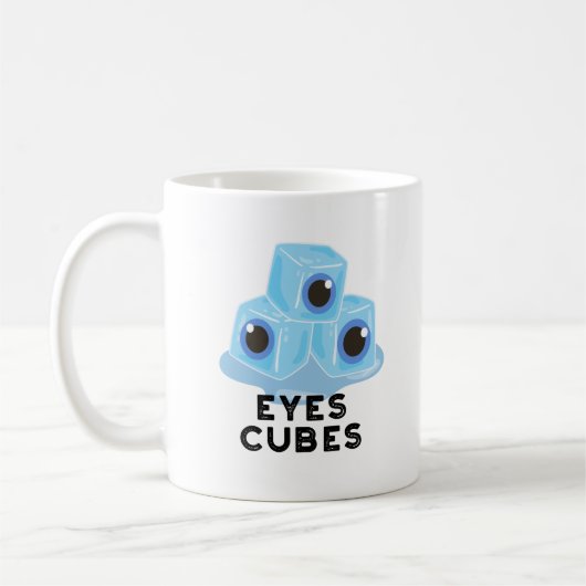 Eyes Cubes Funny Ice Pun Koffiemok (Links)