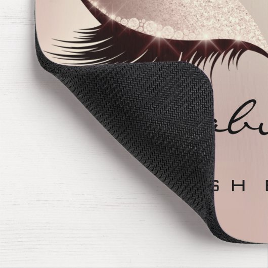 Eyes Glitter Branding Beauty Studio Lash Roos Roze Muismat (Hoek)