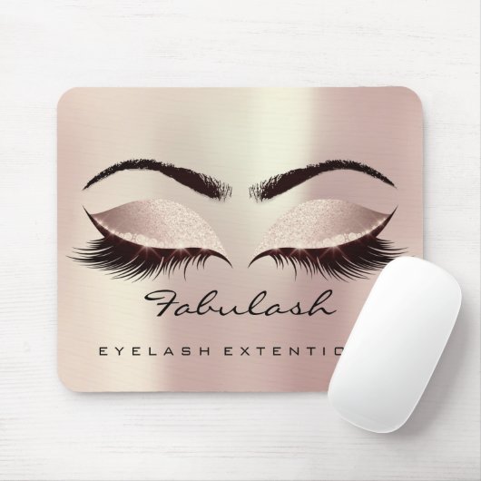 Eyes Glitter Branding Beauty Studio Lash Roos Roze Muismat (Met muis)