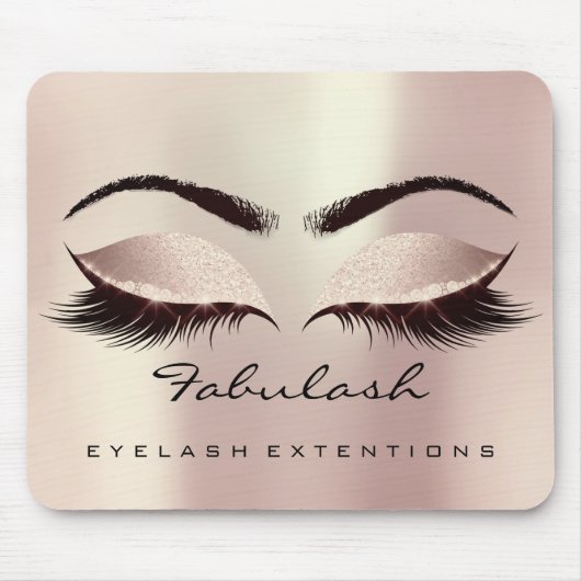 Eyes Glitter Branding Beauty Studio Lash Roos Roze Muismat (Voorkant)