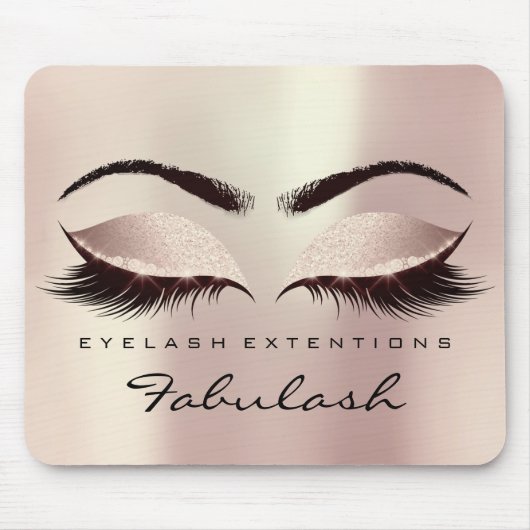 Eyes Glitter Branding Beauty Studio Lash Roos Roze Muismat (Voorkant)