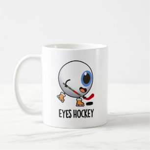 Eyes Hockey Funny Ice Hockey Sports Pun Koffiemok