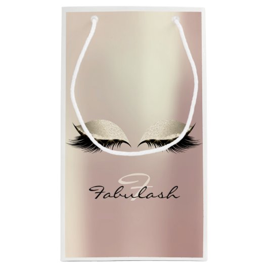 Eyes Lashe Minimal Elegant Naam Monogram Roos Goud Klein Cadeauzakje (Achterkant)
