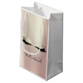 Eyes Lashe Minimal Elegant Naam Monogram Roos Goud Klein Cadeauzakje (Achterkant Gekanteld)